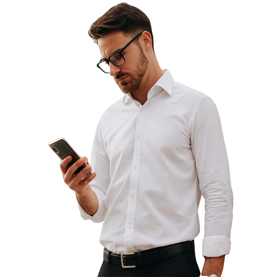 Business professional with phone